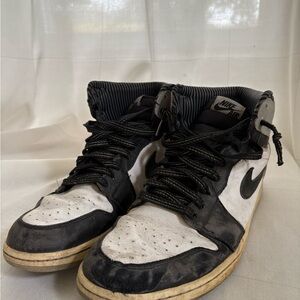 Air Jordan 1 Men's Black and White Sneakers